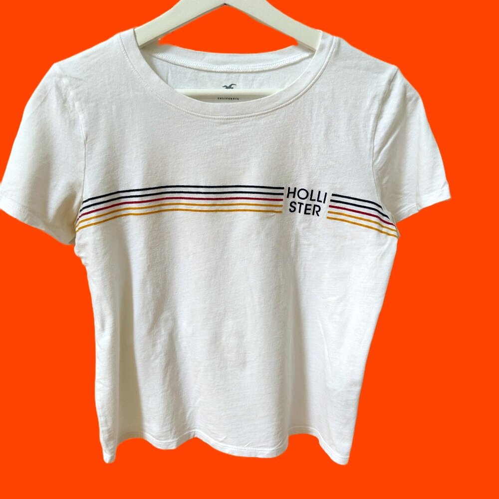 HOLLISTER WHITE SLIM TEE SHIRT SUPER SOFT SIZE M